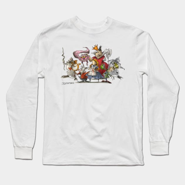 Alice in Wonderland Long Sleeve T-Shirt by DinoTomic